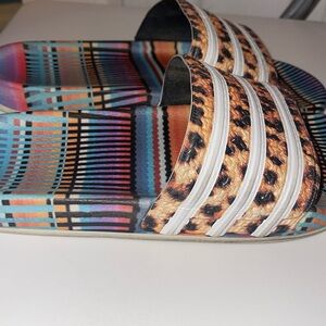 Cheetah Print Adidas Adilette Slides